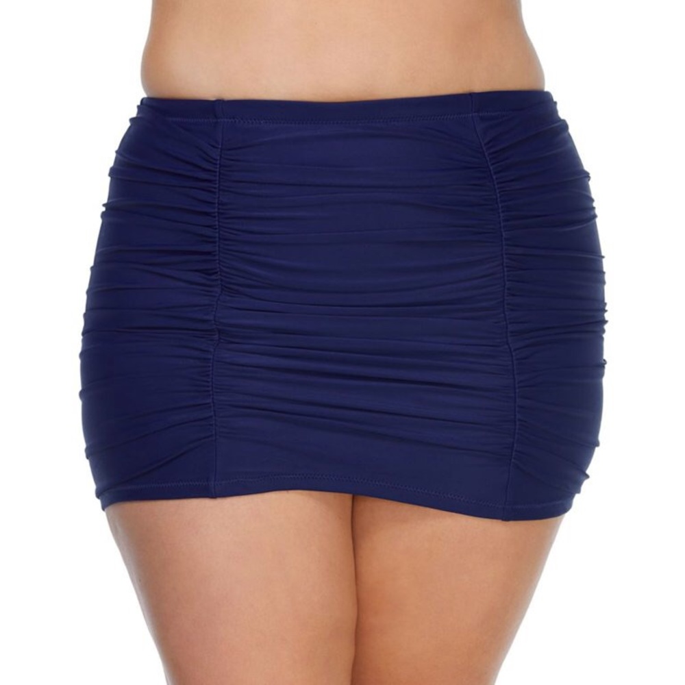 Women's Raisins Curve D840069 Plus Size Costa Skirt Swim Bottom (Navy 16W) nwt